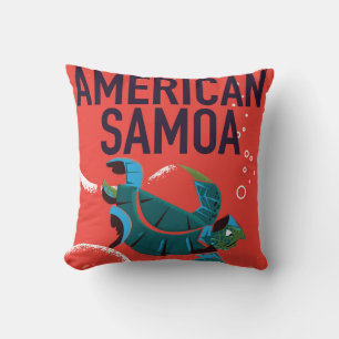 American Samoa Vintage Travel Poster Kissen