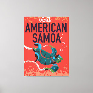 American Samoa Vintage Travel Poster Leinwanddruck