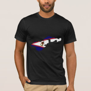American- Samoaflaggen-Karte Größengleich T-Shirt