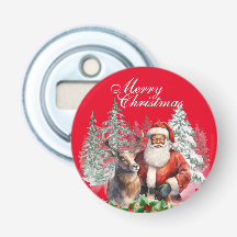 American Santa Button Flasche Opener
