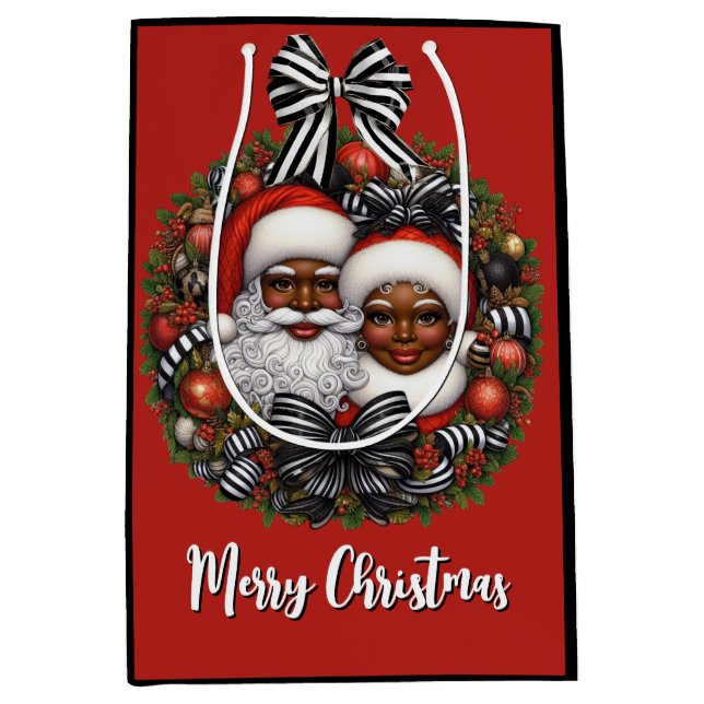 American Santa & Mrs Claus Mittlere Geschenktüte (Vorderseite)
