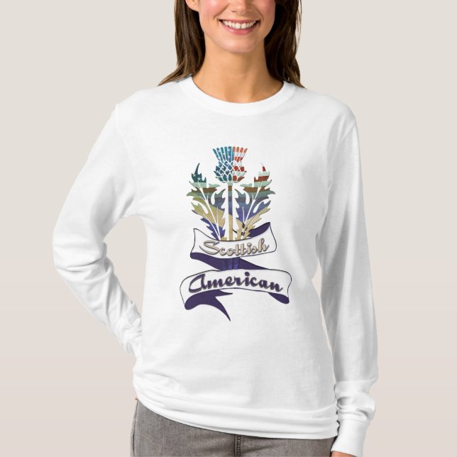 American Scottish Thistle Flags Women's T - Shirt (Vorderseite)