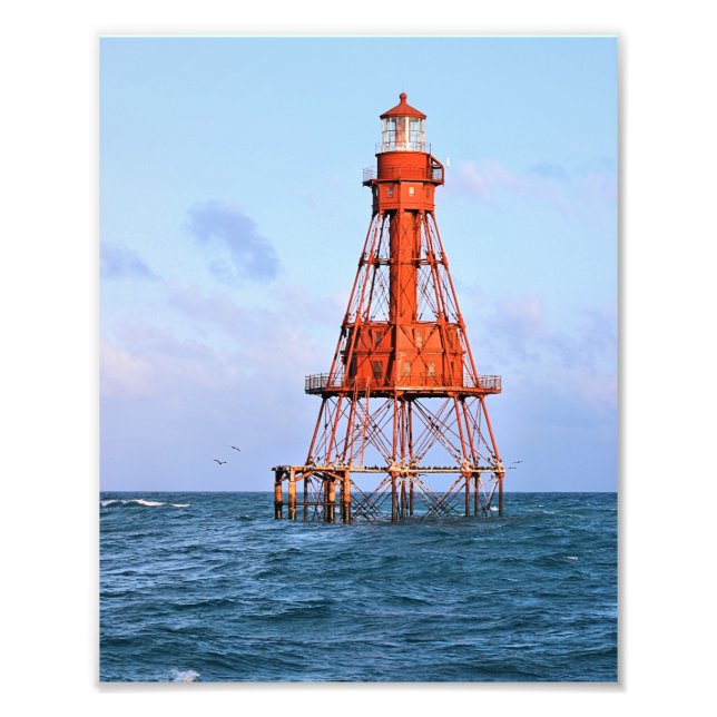 American Shoal Lighthouse, Florida Satin Foto (Vorne)