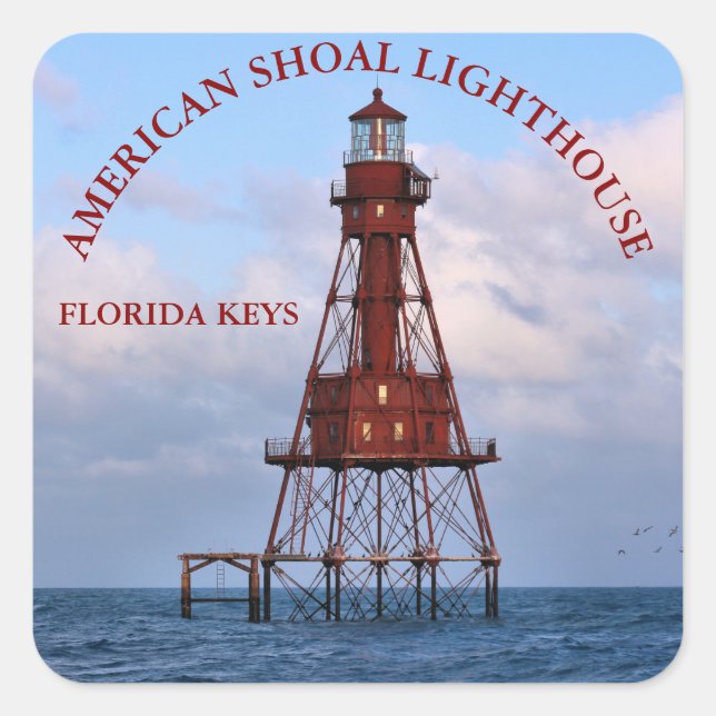 American Shoal Lighthouse, Florida Square Stickers (Vorderseite)