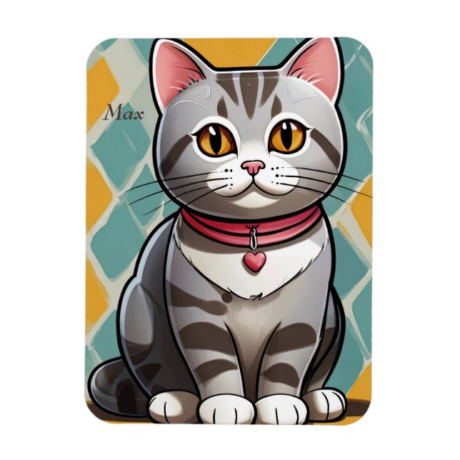 American Shorthair Cat Abstrakt Art Felge Magnet (Vertikal)