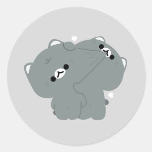 American Shorthair Cat Couple Runder Aufkleber