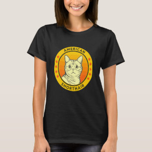 American Shorthair Cat Portrait T-Shirt