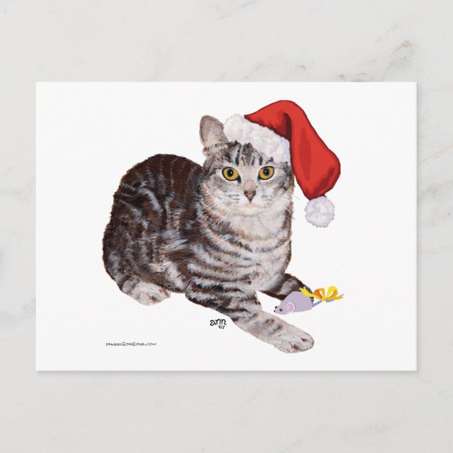 American Shorthair Tabby Cat - Weihnachten (Vorderseite)