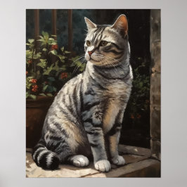 American Shorththorder Cat Art Print Poster