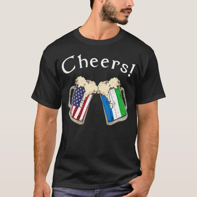 American Sierra Leonean Patriot US Flag Beer Leone T-Shirt (Vorderseite)