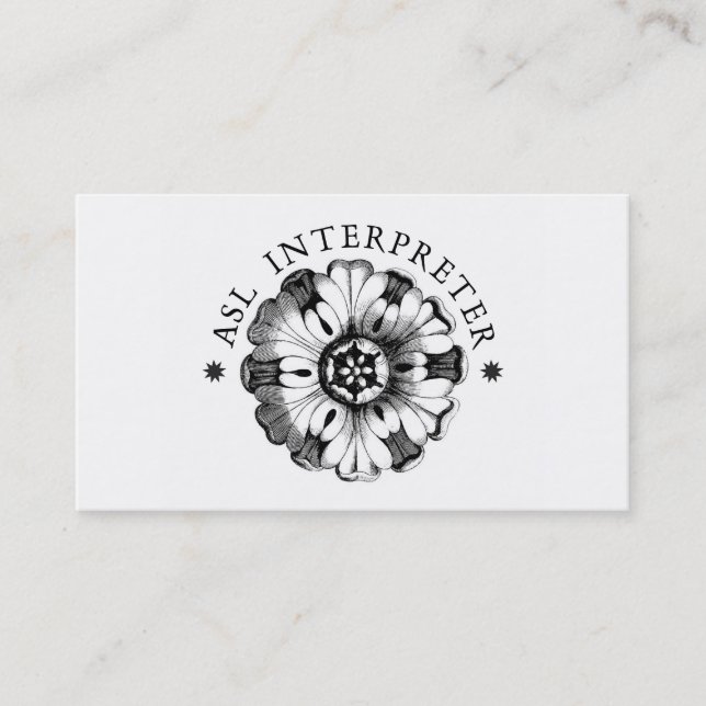 American Sign Language Business Card Visitenkarte (Vorderseite)