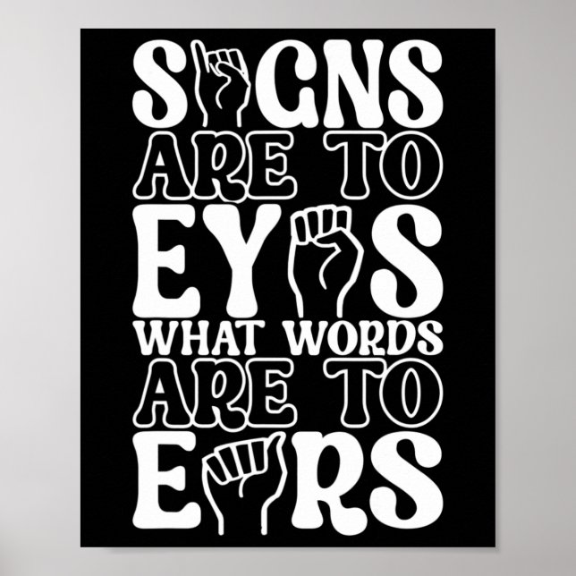 American Sign Language Deaf Awareness 12 Poster (Vorne)