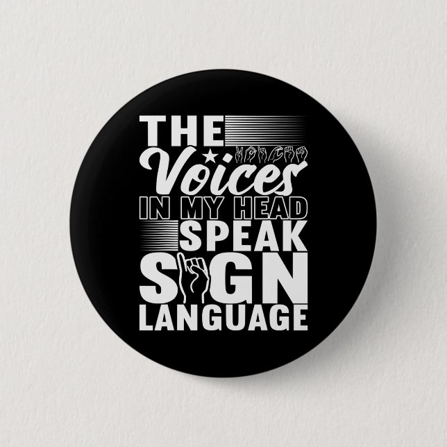 American Sign Language Deaf Awareness 5 Button (Vorderseite)