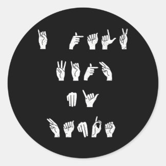 American Sign Language Expert Asl Sign Interpreter Runder Aufkleber