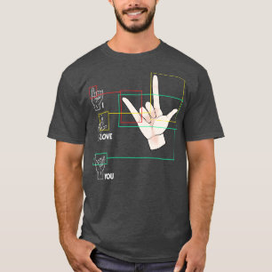 American Sign Language Hand Sign ASL I Love You T-Shirt