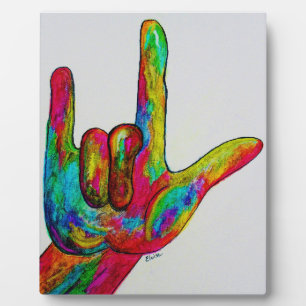 American Sign Language I LIEBE YOU Fotoplatte