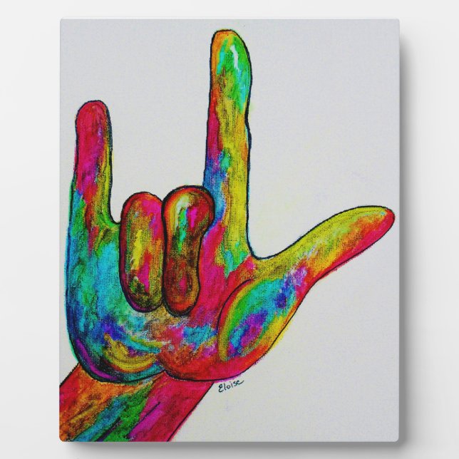 American Sign Language I LIEBE YOU Fotoplatte (Vorderseite)