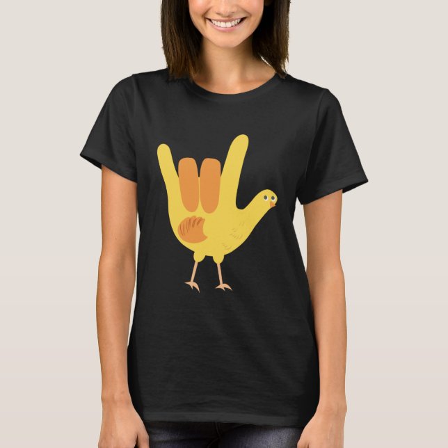 American Sign Language I Love You Chick  Kids T-Shirt (Vorderseite)