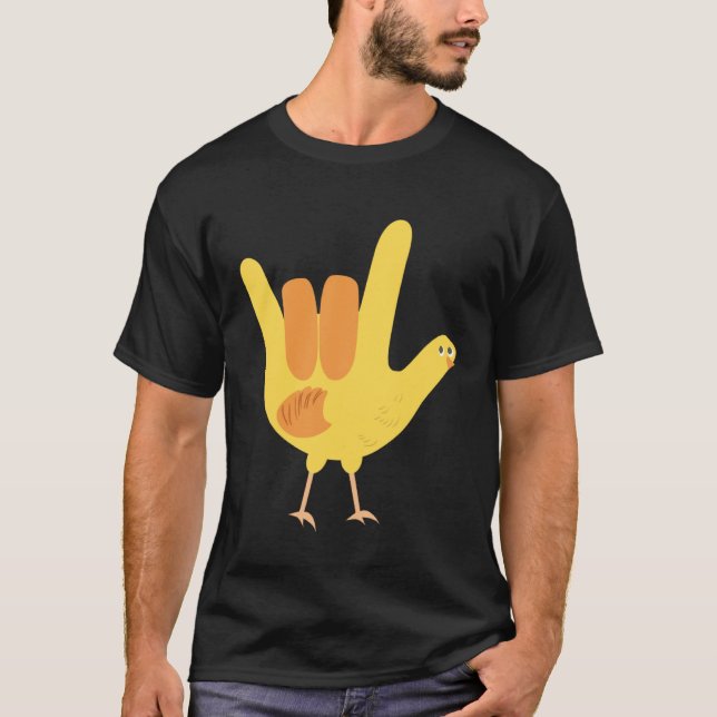 American Sign Language I Love You Chick  Kids T-Shirt (Vorderseite)