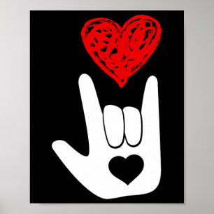American Sign Language Liebe Handzeichen Asl Squad Poster