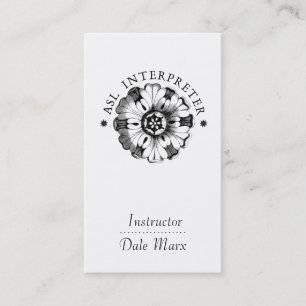 American Sign Language Motif Instructor Visitenkarte