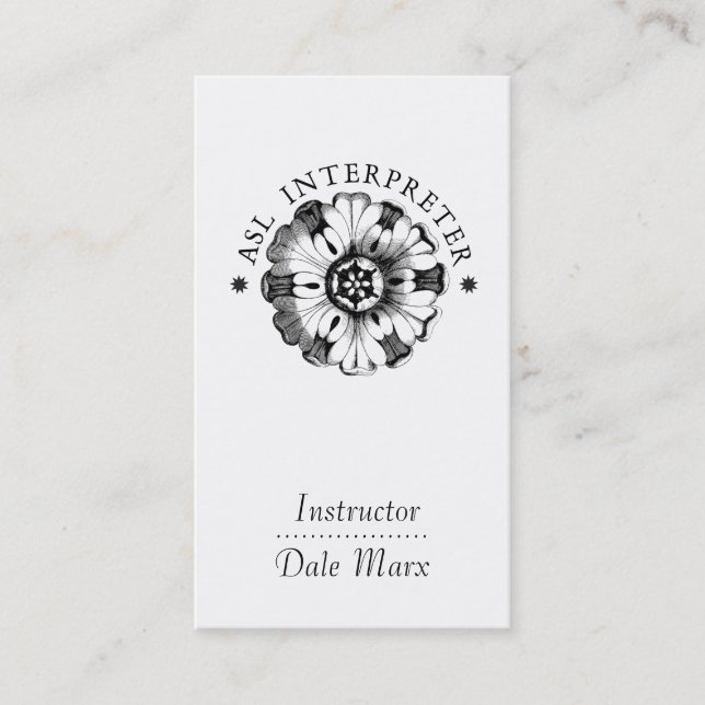 American Sign Language Motif Instructor Visitenkarte (Vorderseite)
