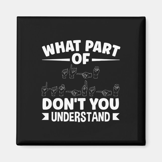 American Sing Language ASL Teacher ASL Alphabet Pu Magnet (Vorne)