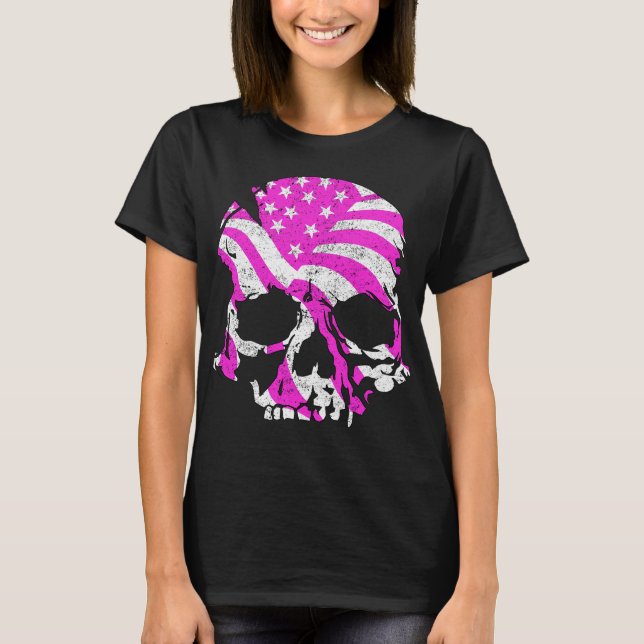 American Skull Pink T-Shirt (Vorderseite)