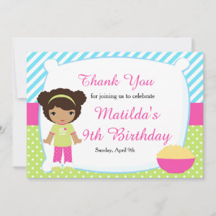 American Sleepoe Slumber Party Geburtstag Dankeskarte