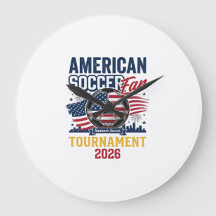 American Soccer Fan Turnier 2026 Vintage-Shirt Große Wanduhr