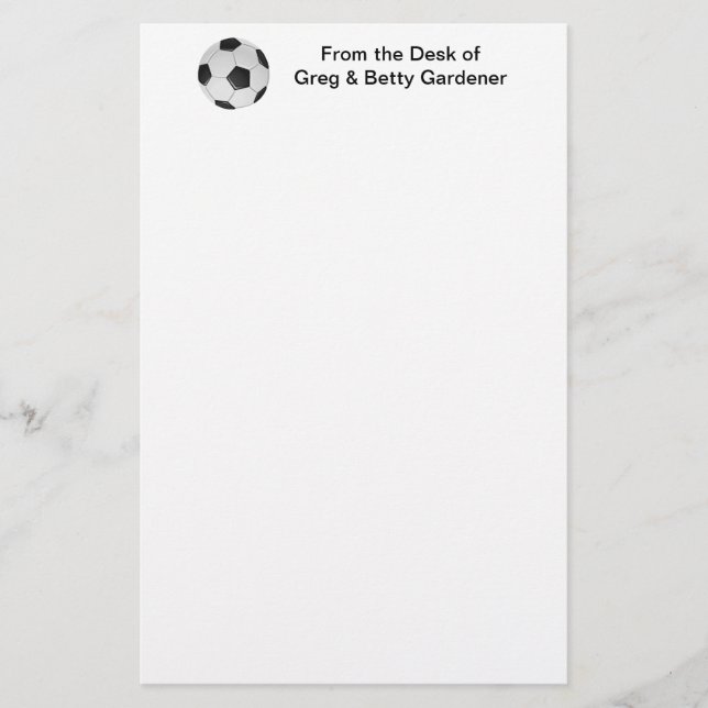 American Soccer or Association Football Briefpapier (Vorderseite)