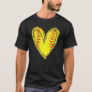 American Softball Heart Liebe Softball Lover Mutte T-Shirt