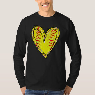 American Softball Heart Liebe Softball Lover Mutte T-Shirt