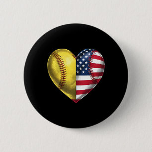 American Softll Herz USA-Flagge 4. Juli Softll  Button