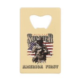 American Solder Design Stainless Steel Opener Geldbeutel Flaschenöffner