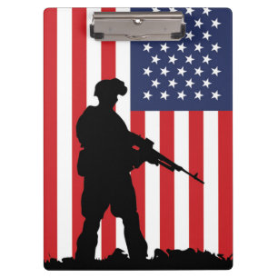American Soldier Clipboard Klemmbrett