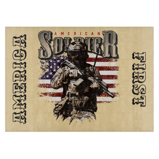 American Soldier Design Cutting Board Schneidebrett (Vorderseite)