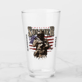 American Soldier Design Pint Glass Cup Glas