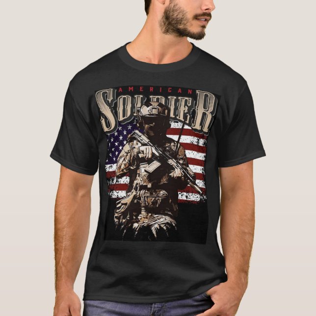 American Soldier PatrioticMilitary Graphic T-shirt (Vorderseite)