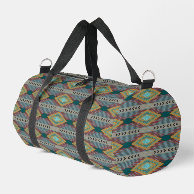 American Southwest Patterned Art And Earthy Colors Duffle Bag (Linke Seite)