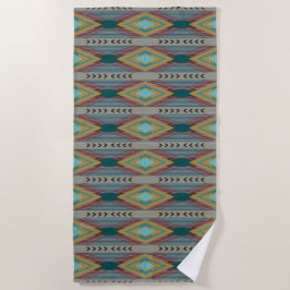 American Southwest Patterned Art And Earthy Colors Strandtuch