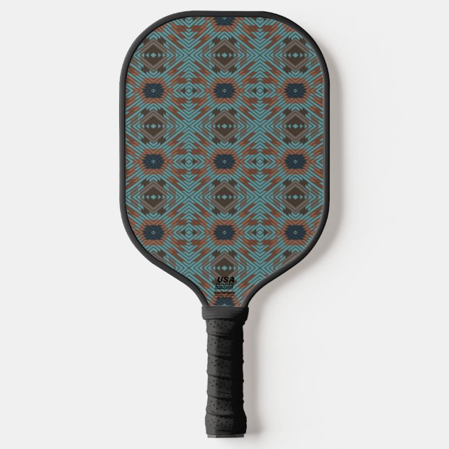American Southwest Tribal Patterned Art And Colors Pickleball Schläger (Vorderseite)