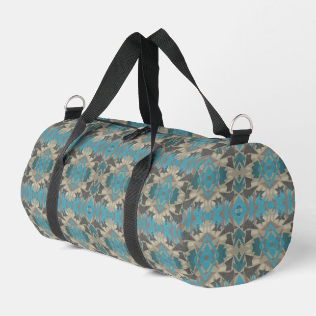 American Southwestern Patterned Art And Colors Duffle Bag (Linke Seite)