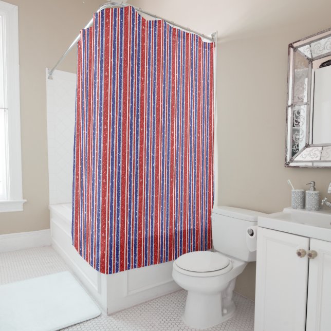 American Sparkle Stripes Duschvorhang (Beispiel)