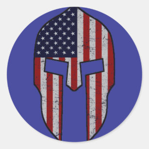 American Spartan Runder Aufkleber