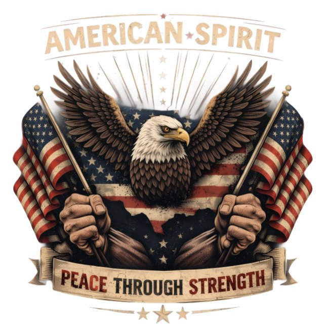 American Spirit Eagle Patriotic USA Flag Peace Thr T-Shirt (Von Creator hochgeladen)