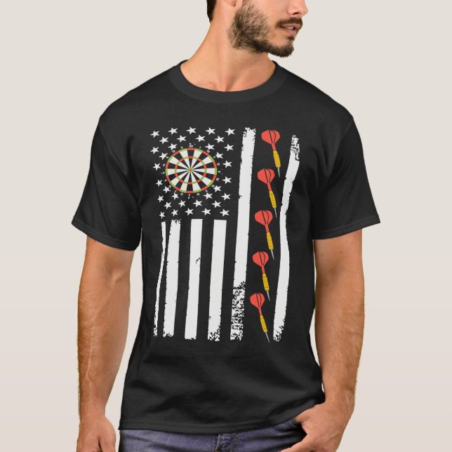 American Sports Darts Flag Athletic Throwing Game  T-Shirt (Vorderseite)