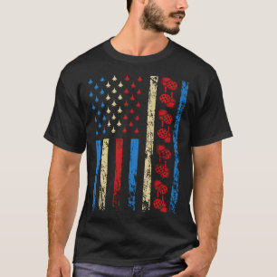American Sports Flag 4. Juli Pickleball Athlet T-Shirt