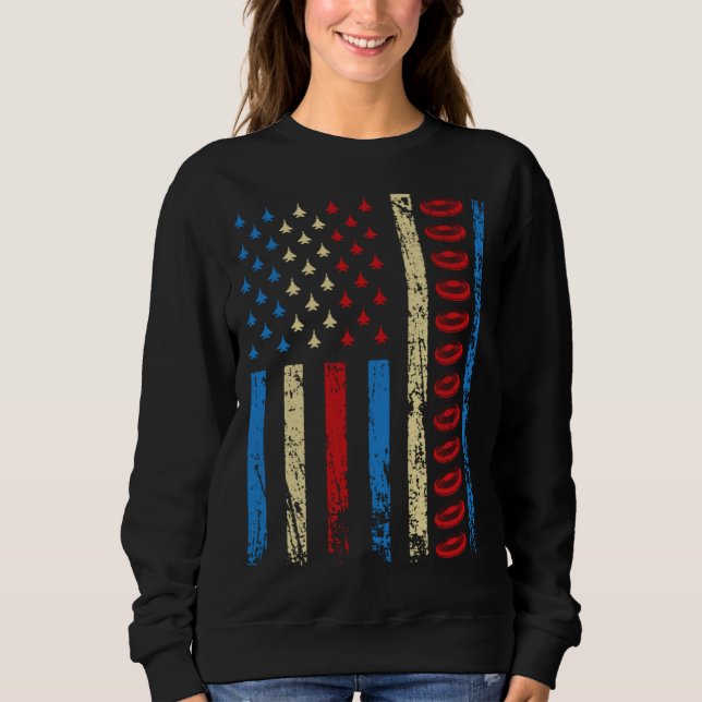 American Sports Flag 4th Of July Ultimate Frisbee  Sweatshirt (Vorderseite)