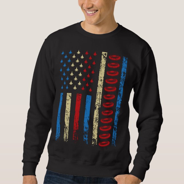 American Sports Flag 4th Of July Ultimate Frisbee  Sweatshirt (Vorderseite)